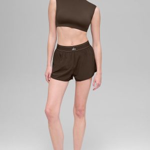 Alo Yoga ALO Softsculpt Capped Out Short Sleeve - Espresso