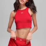Alo Yoga Aspire Tank - Bright Red/White
