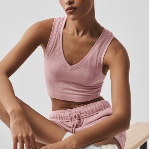 Alo Yoga Seamless Pointelle Tank - Vintage Pink