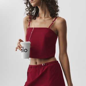 Alo Yoga Cropped Connection Tank - Summer Romance Red