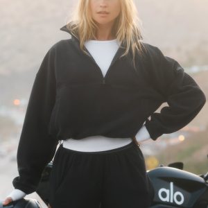 Alo Yoga Polar Fleece Retreat Cover Up - Black