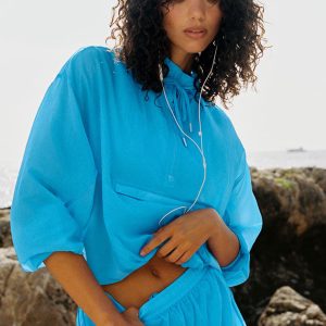 Alo Yoga 1/4 Zip Go Time Pullover - Azure Blue
