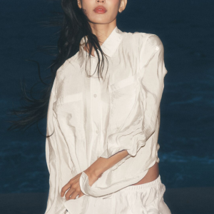 Alo Yoga Semi-Sheer Golden Hour Button Down Long Sleeve - Ivory