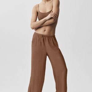 Alo Yoga Semi-Sheer Golden Hour High-Waist Straight Leg Pant - Sun Kissed Brown