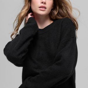 Alo Yoga Wool Cashmere Cropped New Class Crewneck Sweater - Black