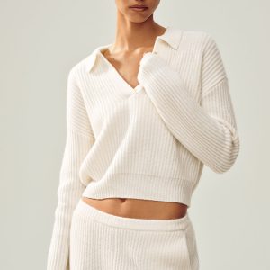 Alo Yoga Cashmere Northstar Polo - Ivory