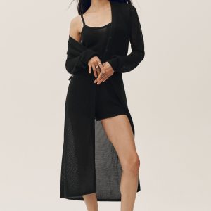 Alo Yoga Silk Cashmere Heatwave Long Cardigan - Black