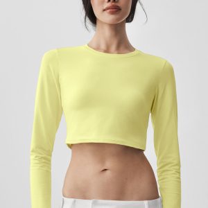 Alo Yoga Alosoft Crop Finesse Long Sleeve - Sunshine