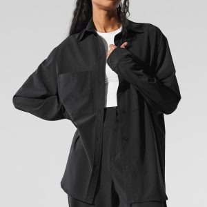 Alo Yoga Dreamscape Button Down Long Sleeve - Black