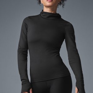 Alo Yoga Airlift Winter Warm Hooded Runner - Black