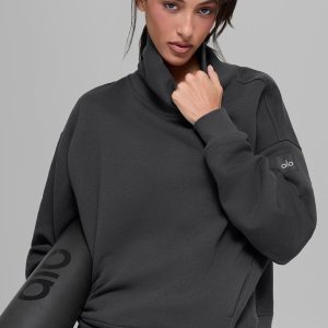 Alo Yoga Hazy Mock Neck Pullover - Anthracite