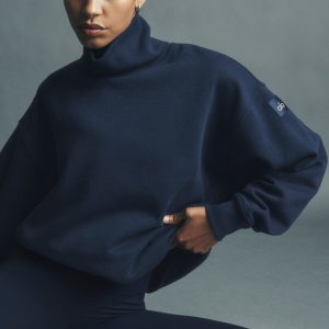 Alo Yoga Hazy Mock Neck Pullover - Navy