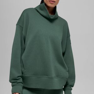 Alo Yoga Hazy Mock Neck Pullover - Clover Green