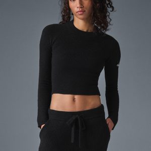 Alo Yoga Snuggle Up Sweater Long Sleeve - Black