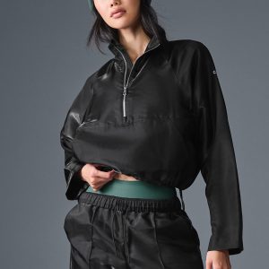 Alo Yoga Cropped Afterglow Pullover - Black