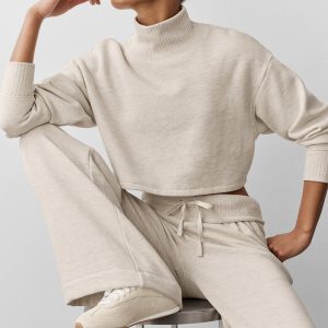 Alo Yoga Cropped Serenity Coverup - Oatmeal Heather