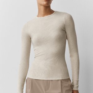 Alo Yoga Ribbed Modal Long Sleeve - Oatmeal Heather