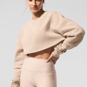 Alo Yoga Extreme Cropped Pullover - Macadamia