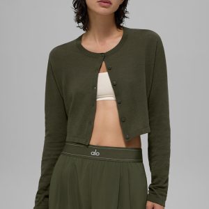 Alo Yoga Supernatural Sweater Cardigan - Green Olive