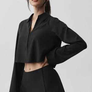Alo Yoga Cropped Unmatched Long Sleeve - Black