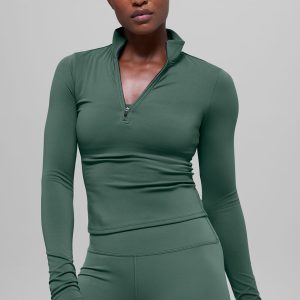 Alo Yoga ALO Softsculpt Precision 1/4 Zip Long Sleeve - Clover Green