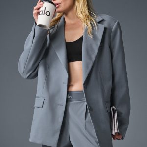 Alo Yoga First-Class Blazer - Steel Grey