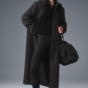 Alo Yoga Wool Metro Long Coat - Dark Heather Grey