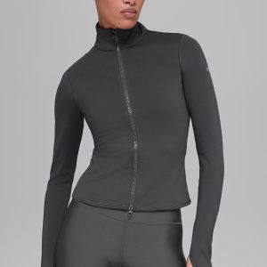 Alo Yoga Airlift Winter Warm Radiant Full-Zip Jacket - Anthracite
