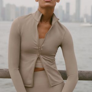 Alo Yoga Airlift Winter Warm Radiant Full-Zip Jacket - Gravel