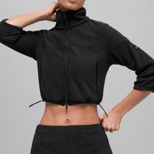 Alo Yoga Polar Fleece Retreat Cropped Jacket - Black