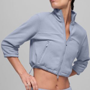 Alo Yoga Polar Fleece Retreat Cropped Jacket - Winter Frost