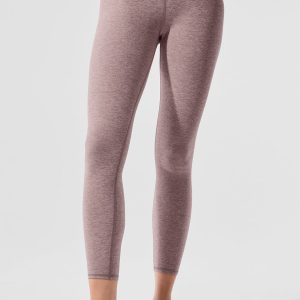 Alo Yoga Alosoft High-Waist 7/8 Highlight Legging - Dark Pink Quartz Heather
