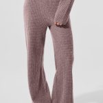 Alo Yoga Cashmere High-Waist Plush Waffle Pant - Mushroom Heather