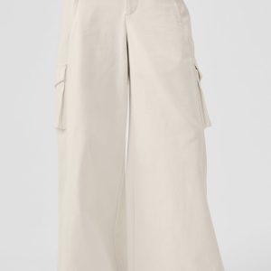 Alo Yoga Show Off Cargo Wide Leg Trouser (Long) - Ivory