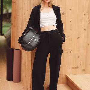 Alo Yoga Scholar Knit High-Waist Cargo Pant - Black