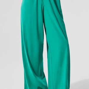 Alo Yoga Breezy Wide Leg Pant (Long) - Spruce Green