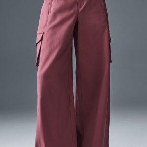 Alo Yoga Show Off Cargo Wide Leg Trouser (Regular) - Burgundy Truffle