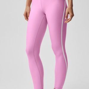 Alo Yoga Airlift High Waist Charger 7/8 Legging - Candy Heart Pink/White