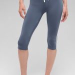 Alo Yoga Airbrush High-Waist Race Pace Capri - Bluestone/White