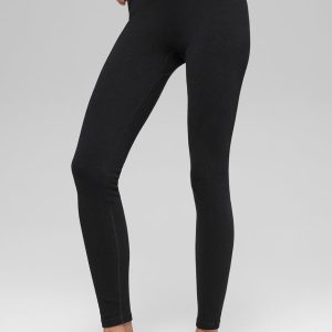 Alo Yoga Seamless High-Waist Two Tone Rib Legging - Black