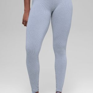 Alo Yoga Seamless High-Waist Two Tone Rib Legging - Winter Frost Heather