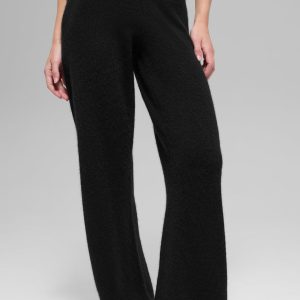 Alo Yoga Wool Cashmere High-Waist New Class Wide Leg Pant - Black