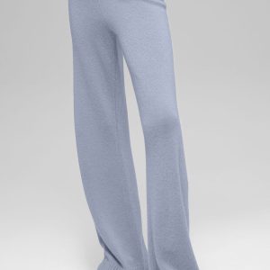 Alo Yoga Wool Cashmere High-Waist New Class Wide Leg Pant - Winter Frost