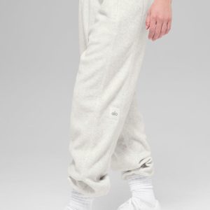 Alo Yoga Polar Fleece High-Waist Retreat Jogger - White Heather Grey