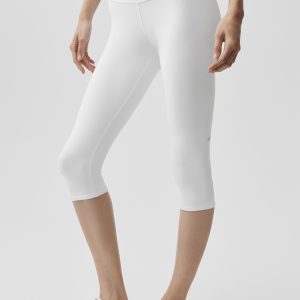 Alo Yoga 16" High-Waist Airbrush Capri - White