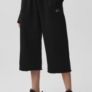 Alo Yoga Accolade Cutoff Sweatpant - Black