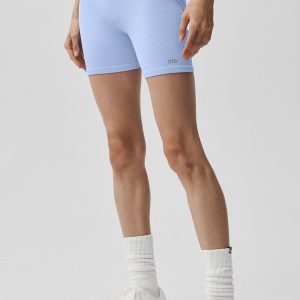 Alo Yoga 5" Seamless Ribbed Favorite Short - Light Provence Blue