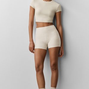 Alo Yoga 3" Alosoft High-Waist Carefree Short - Oatmeal Heather