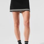 Alo Yoga Tennis Club Sweater Knit Skirt - Black/Ivory