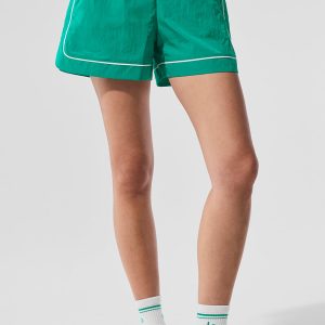 Alo Yoga Motivate Track Short - Spruce Green/White